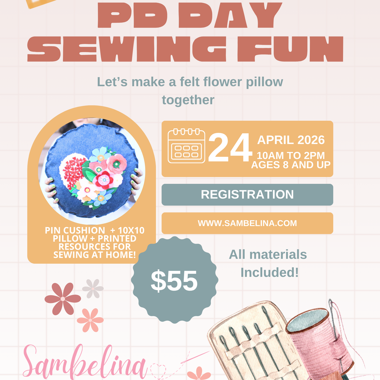 April 24th - PD Day Sewing Club🌷